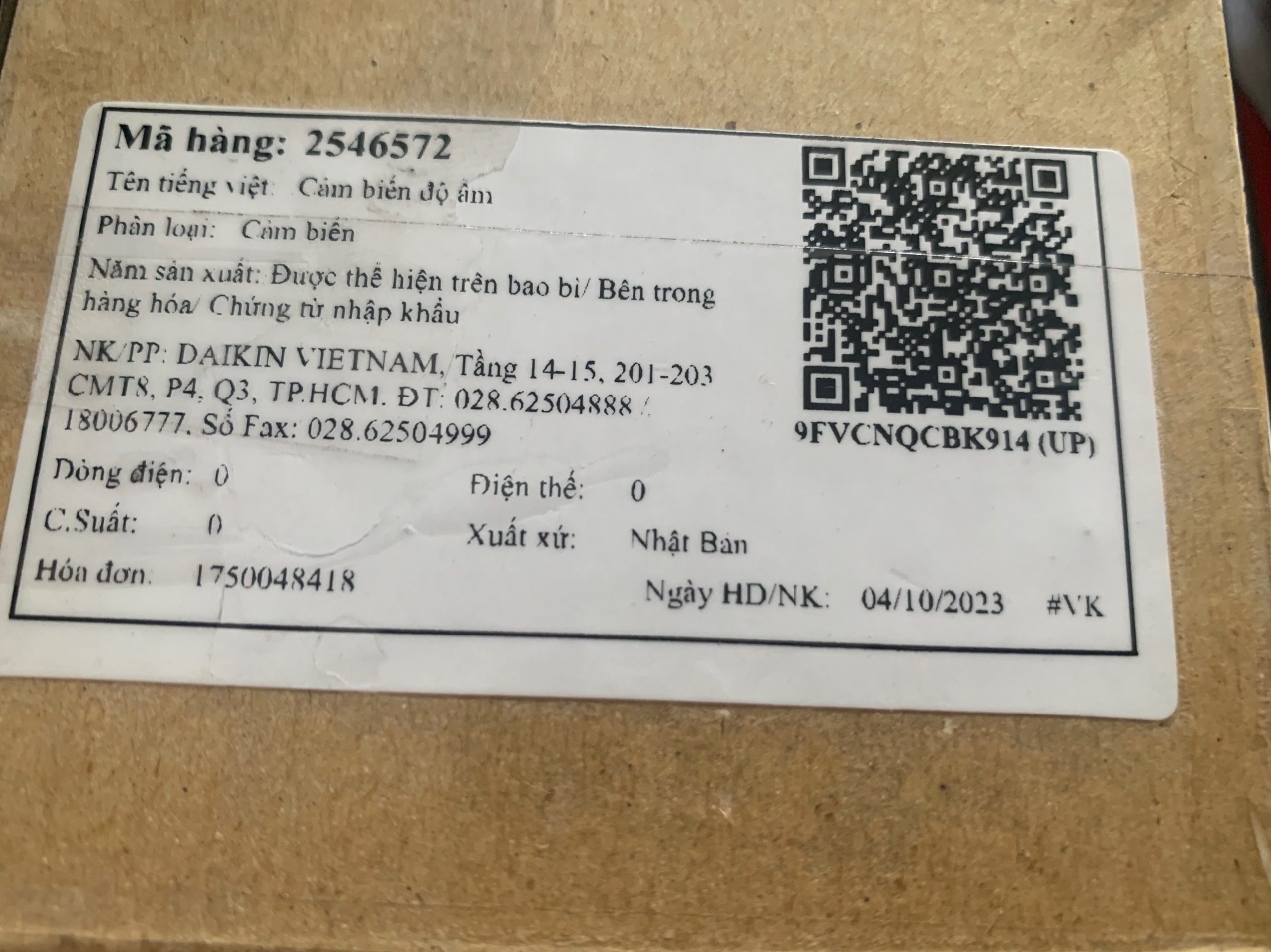 Cảm biến độ ẩm daikin chính hãng