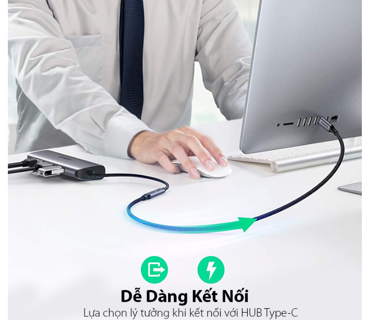 Cáp nối dài USB Type C 3.1 Gen 2 dài 1m Ugreen 30205 Chính Hãng