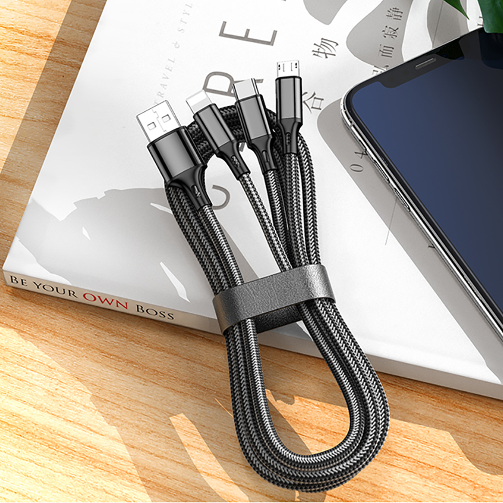 Cáp sạc 3 đầu dây dù Lightning Type C Micro Usb Iphone - Cáp sạc iphone bọc dù
