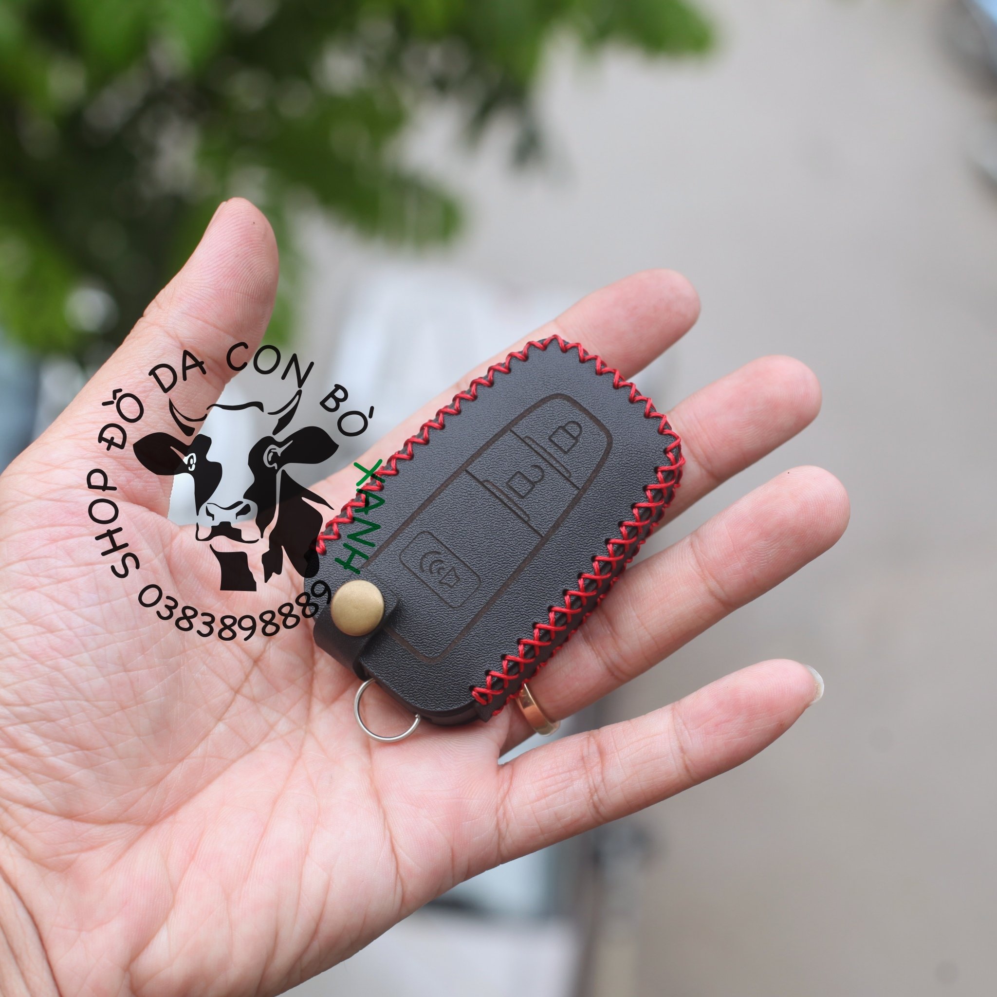 Bao da chìa khoá Toyota Corolla Cross handmade da thật, Corola Cross 010
