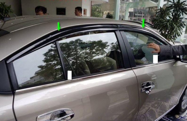 Vè che mưa nhựa đen Toyota Vios 2014-2017