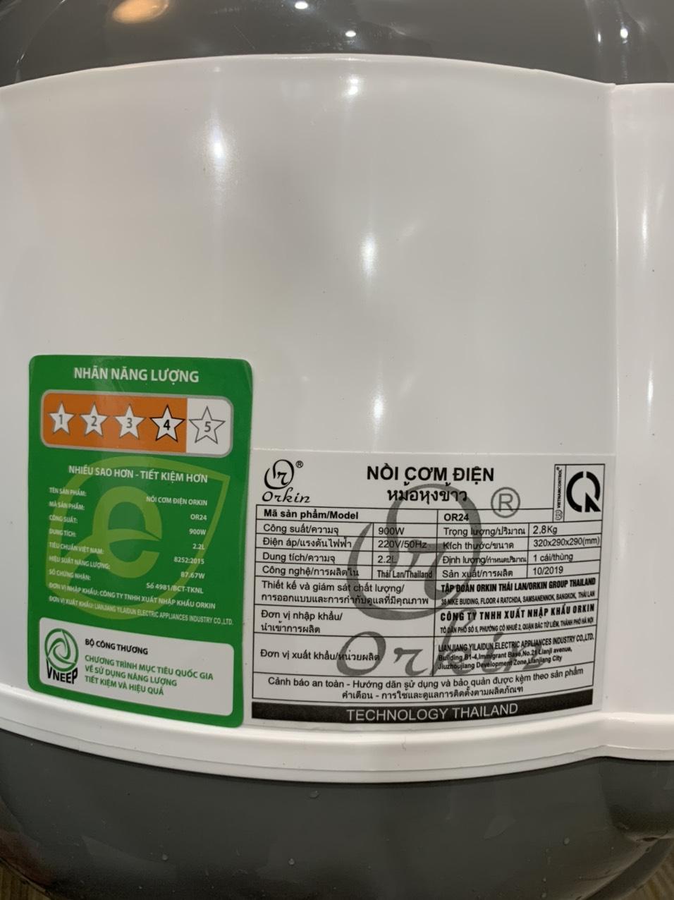 Nồi cơm điện nhập Thái Orkin OR24, 2.2 lít