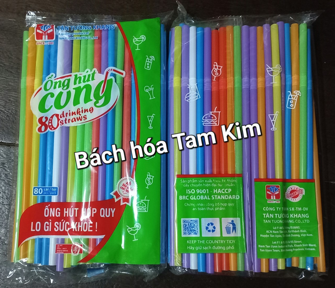 [Bịch 80 cây] Ống hút cong phi 6 - nhiều màu và màu đen