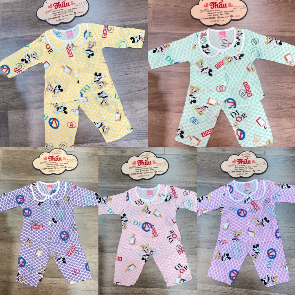 [COMBO 3 BỘ 110K] - BỘ TOLE TAY DÀI BÉ GÁI (7-18KG)