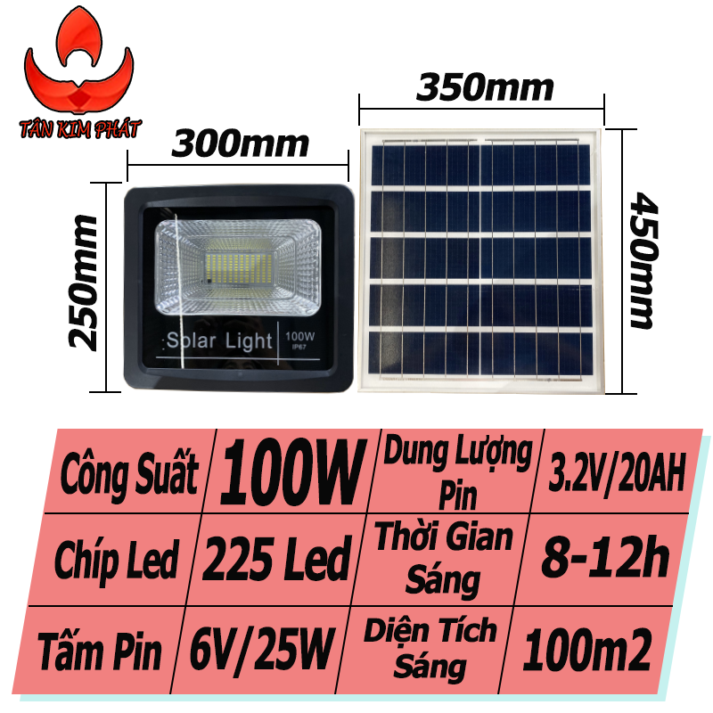 (Hàng Mới) Đèn Pha Năng Lượng Mặt Trời 30W/60W/100W/200W/300W (có tặng quà)