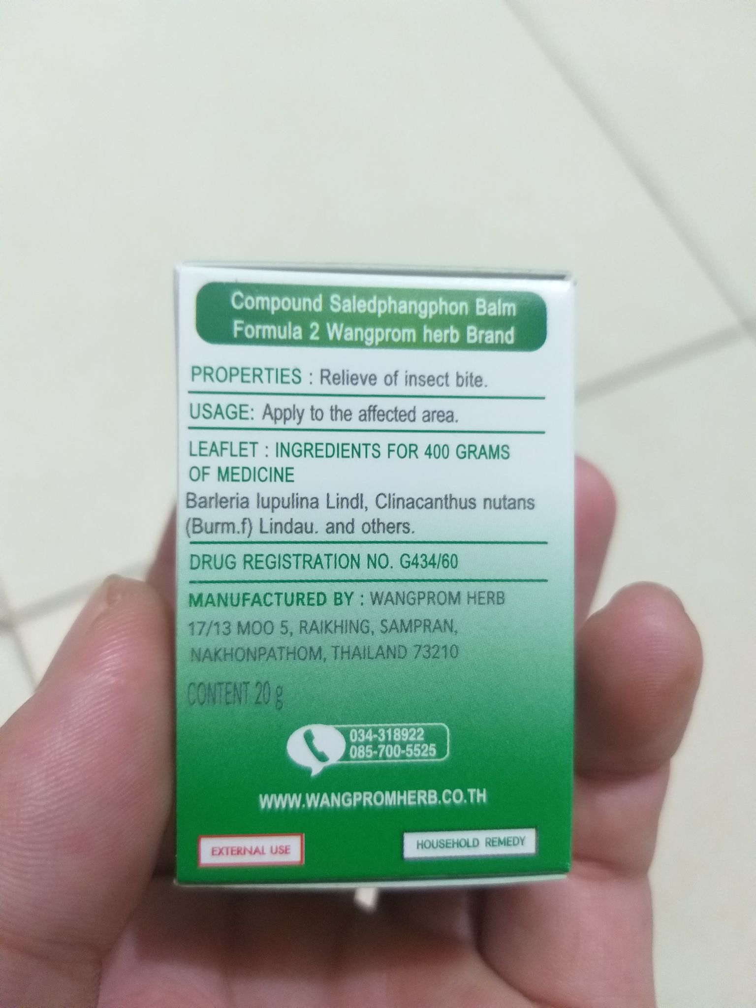 Cao Xoa Bóp WANG PROM BALM Thái Lan lọ 20g