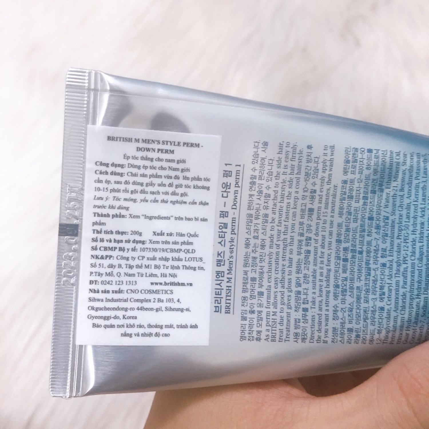 thuốᴄ ép thẳng tóc nam giới BRITISH M Men's Style Down Perm - 200g ( Tặng kèm bát + chổi nhuộm + giấy uốn lạnh )