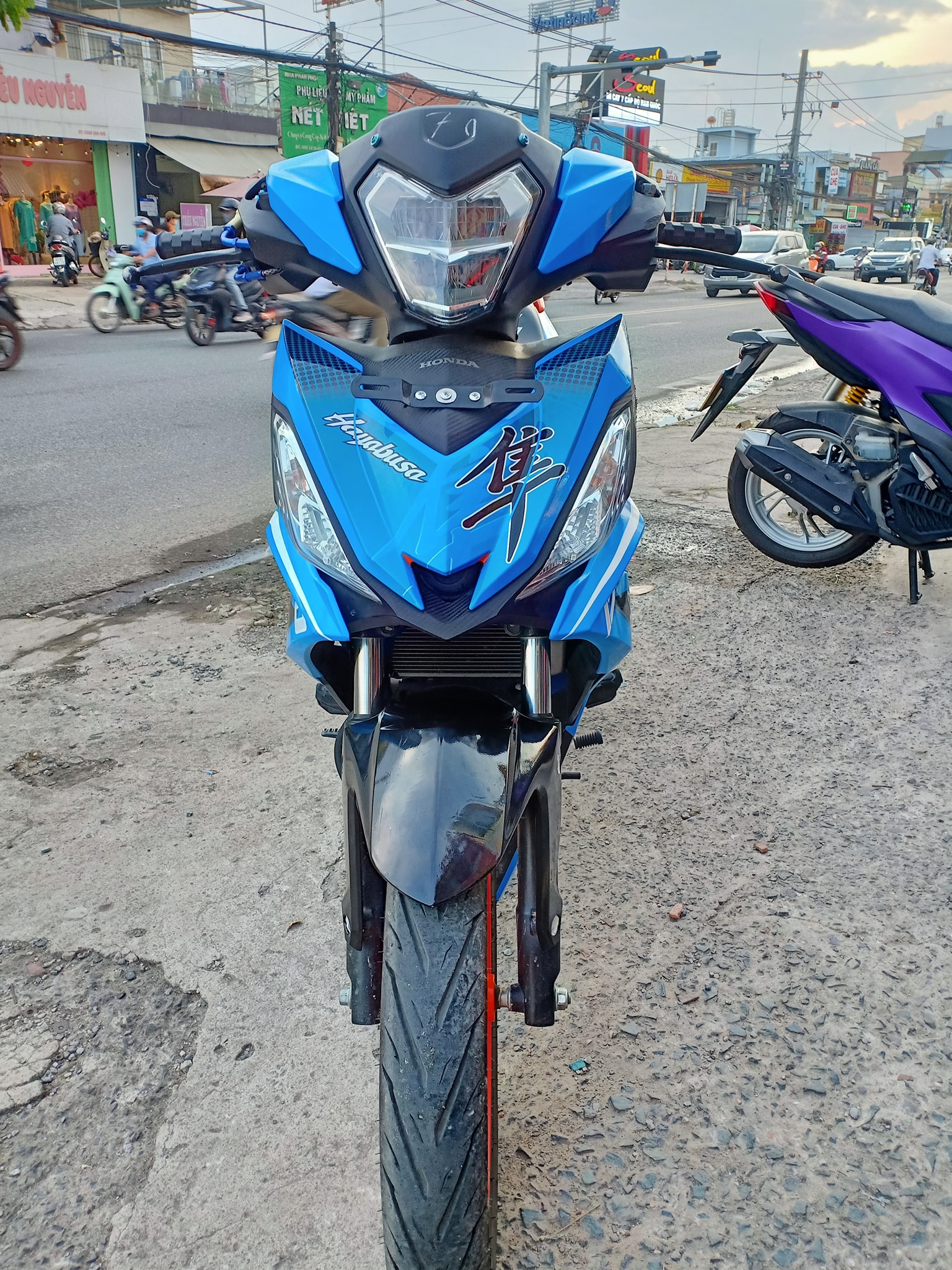 Tem Trùm Exciter 150 đen viền xanh