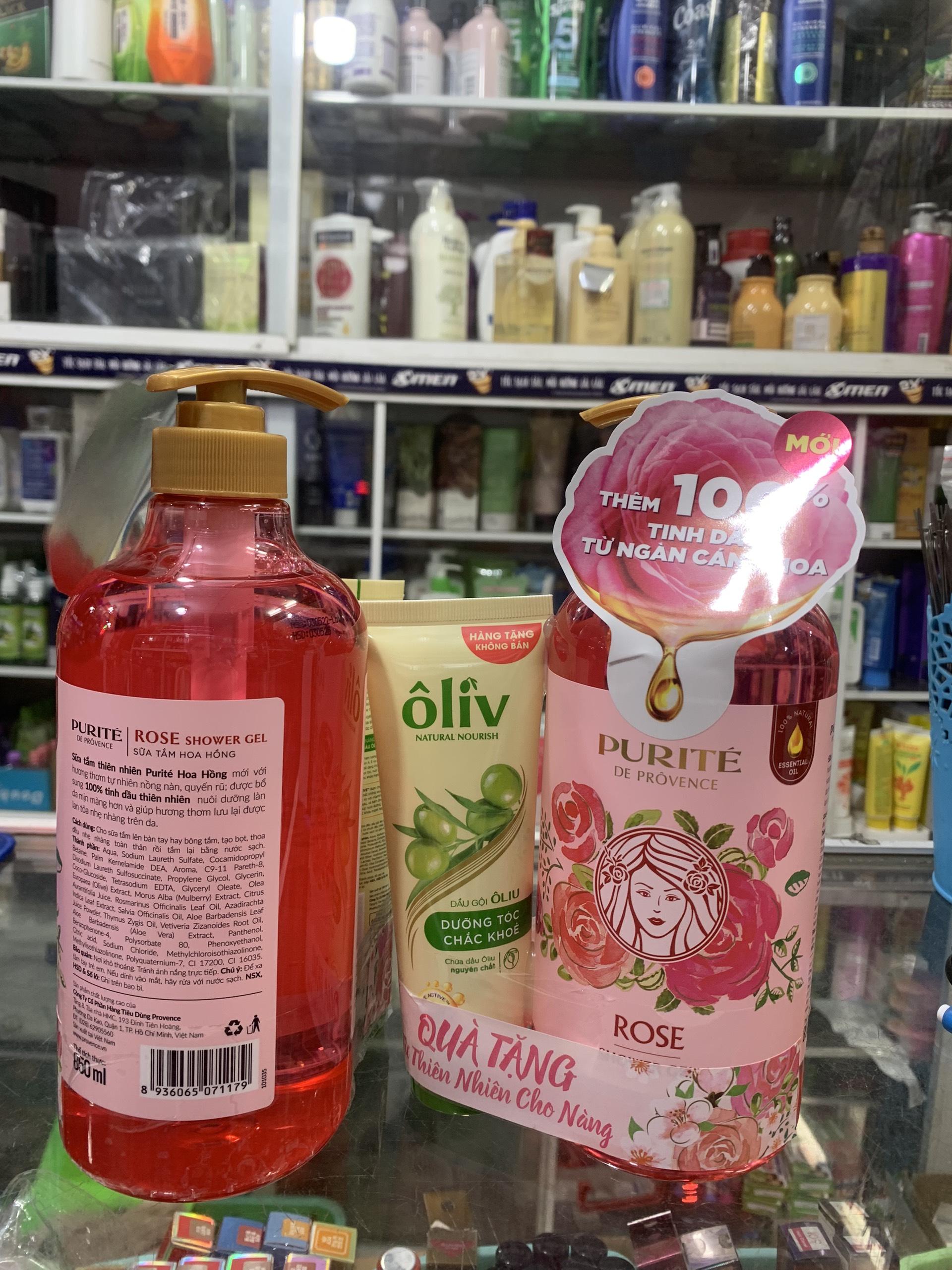 Sữa Tắm Purite De Provence Hoa Hồng 850ml - KÈM TẶNG CHAI 250ML