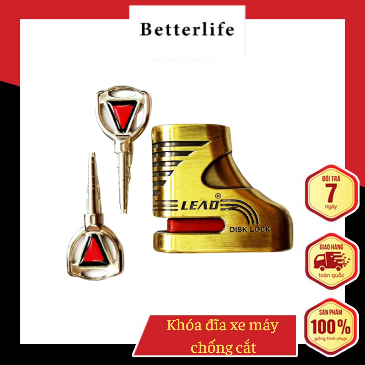 Ổ khoá đĩa xe máy chống cắt cao cấp - BetterLife