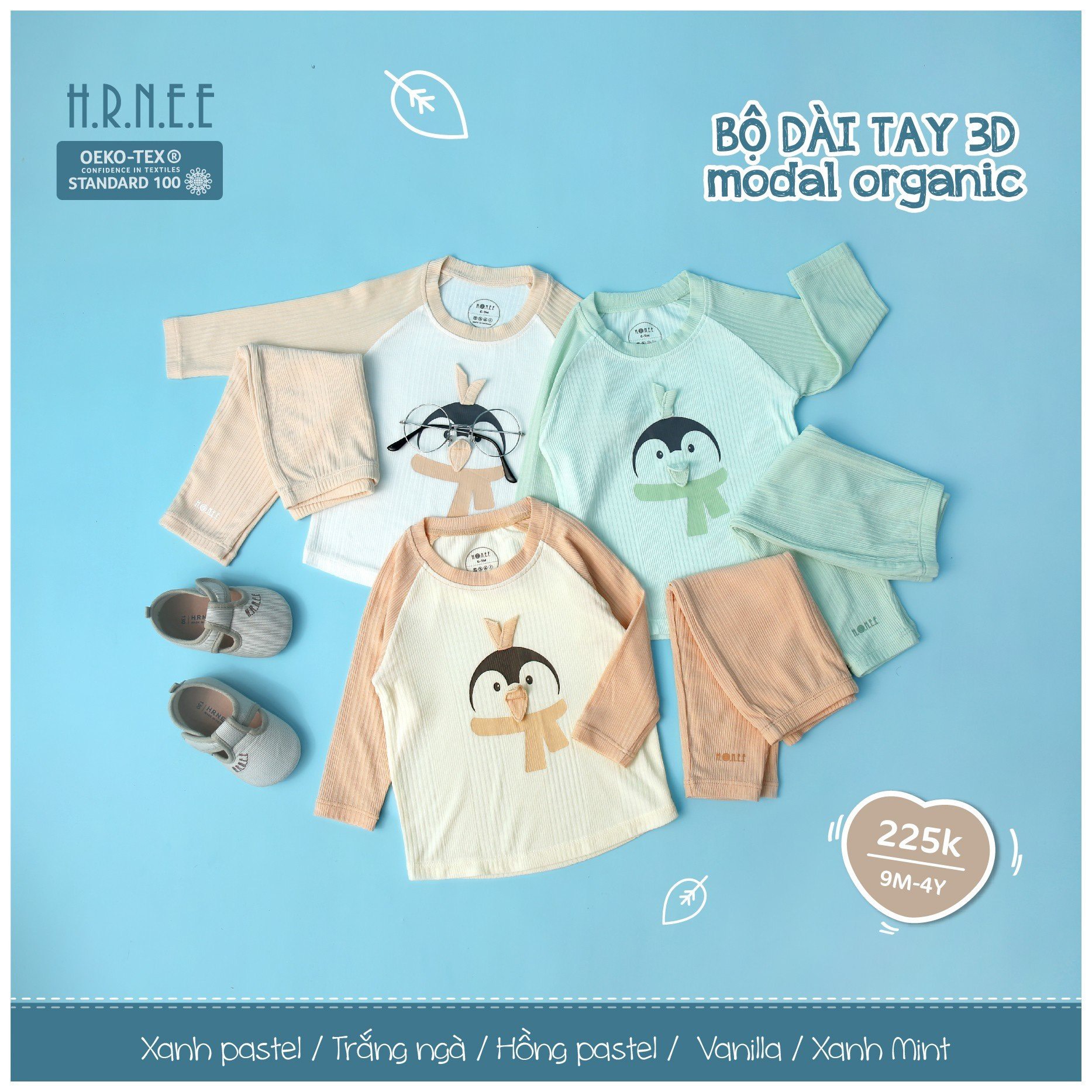 Bộ dài tay modal Hrnee 9m -4y