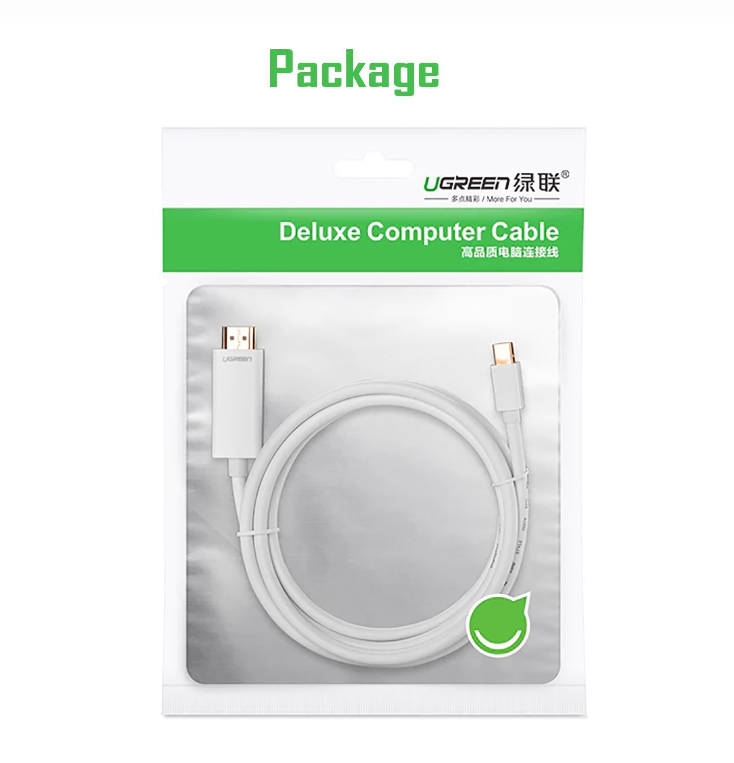 [HCM]Cáp Mini DisplayPort ra HDMI 4k@30Hz Cao Cấp UGREEN MD101