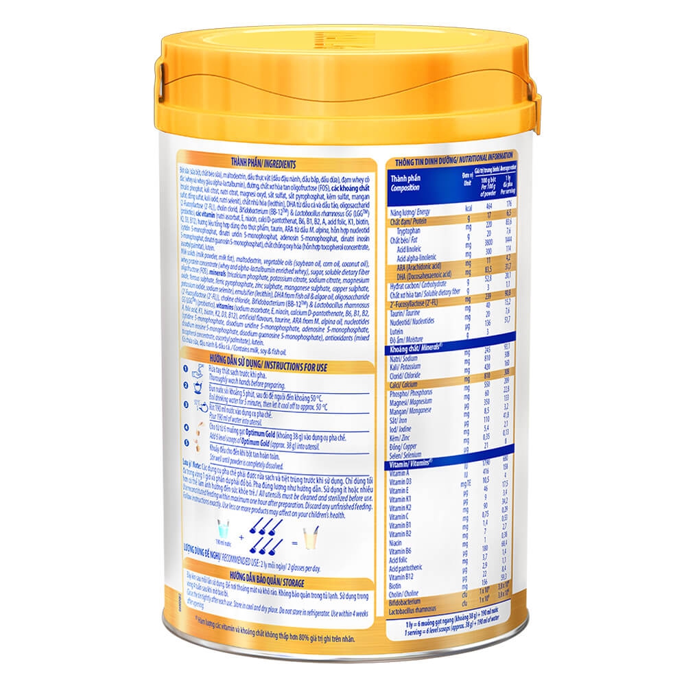 Sữa bột Optimum Gold 4 1400g dành cho bé từ ( 2 - 6 tuổi )