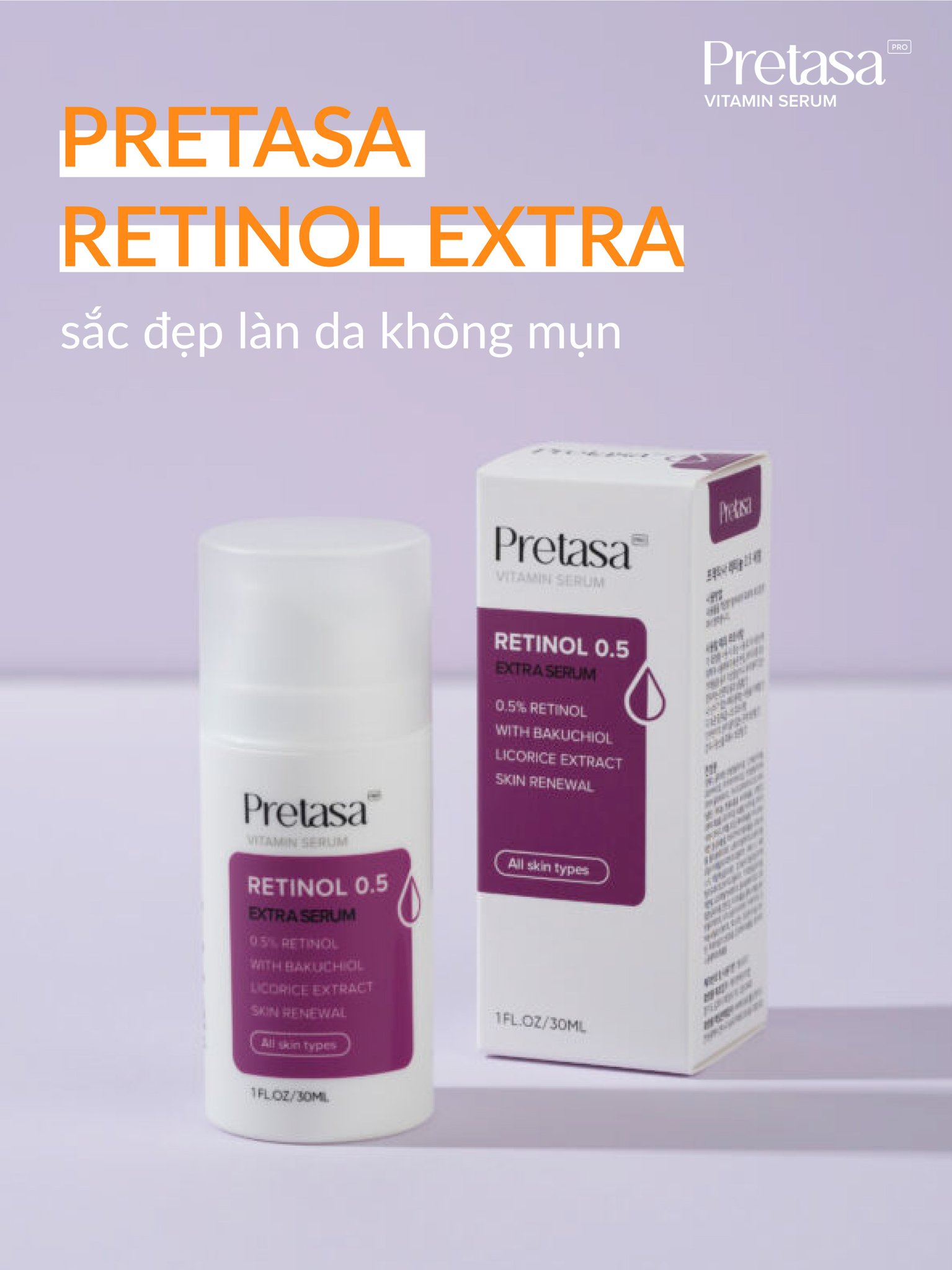 Retinol pretasa 0.5% serum 30ml