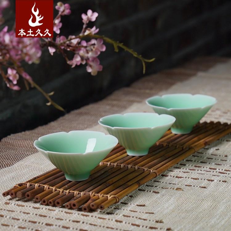 Bản Địa Jiujiu Longquanqingci Dụng Cụ Pha Trà Giang Ke Thủ Công Cup MEIZIQING Cốc Trà Mỏng Dày Tráng Men Cốc Trà