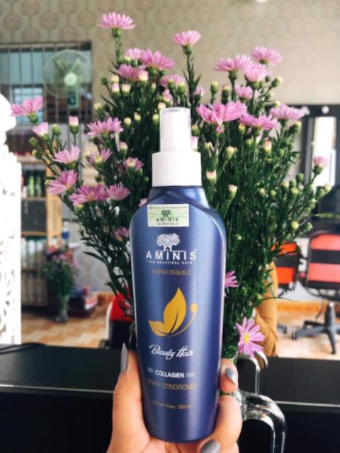 [CHÍNH HÃNG] Xịt dưỡng phục hồi tóc aminis collagen 220ml