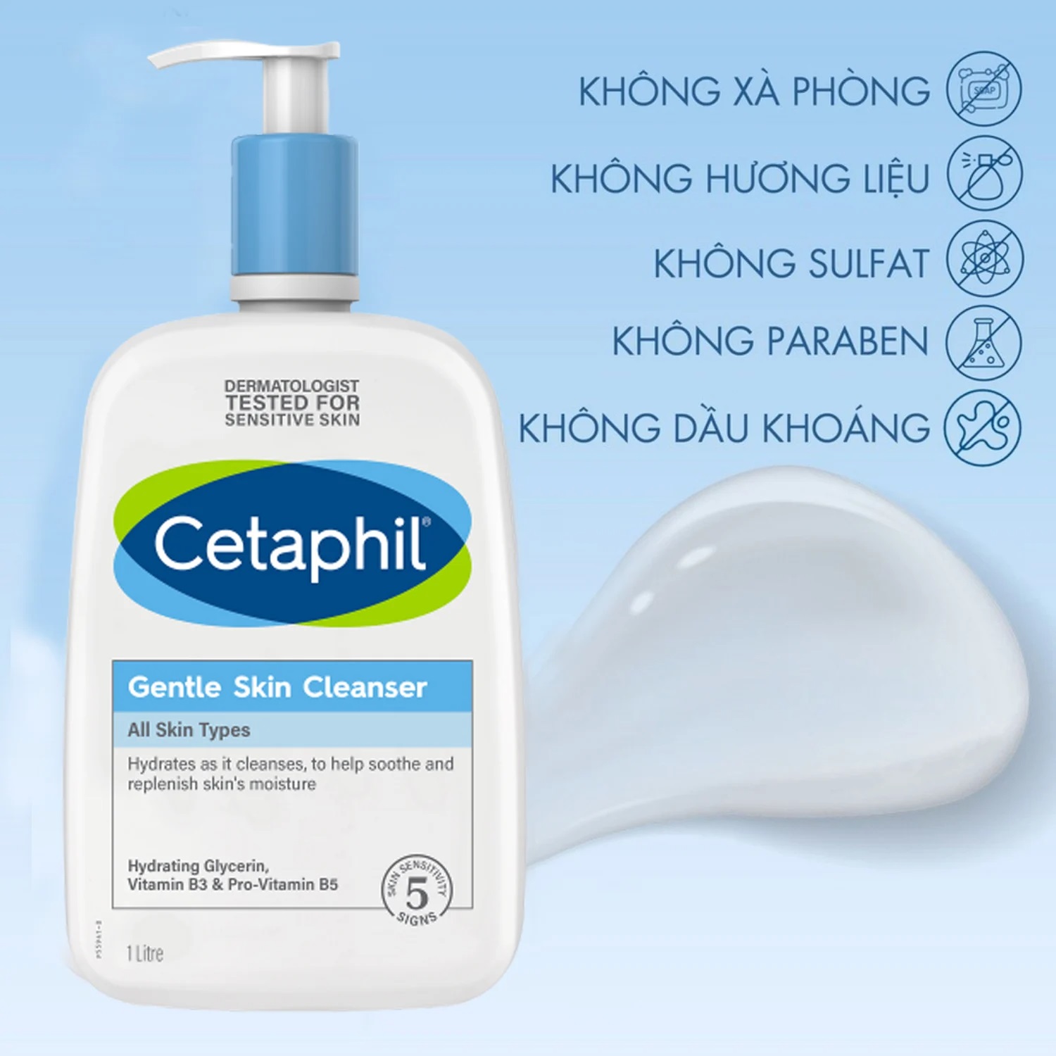 Sữa Rửa Mặt Cetaphil Gentle Skin Cleanser 1 Lít