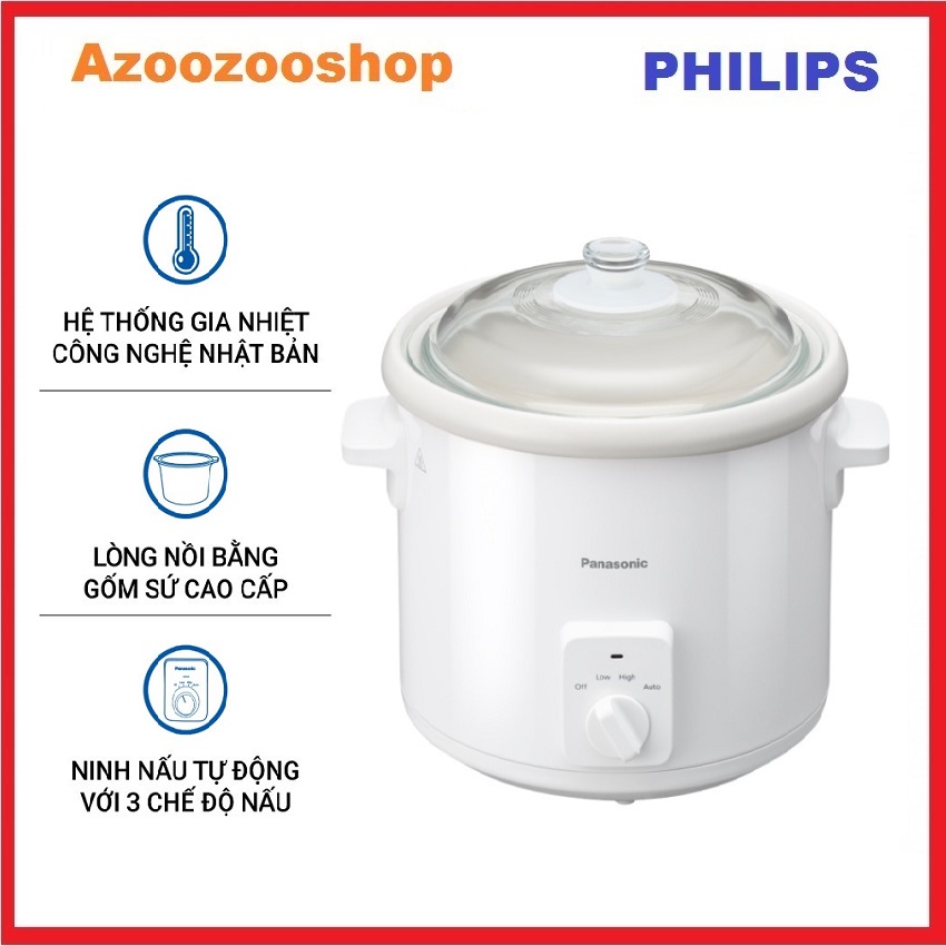 Nồi nấu chậm panasonic 3 lít nnf-n31awra - hàng chính hãng