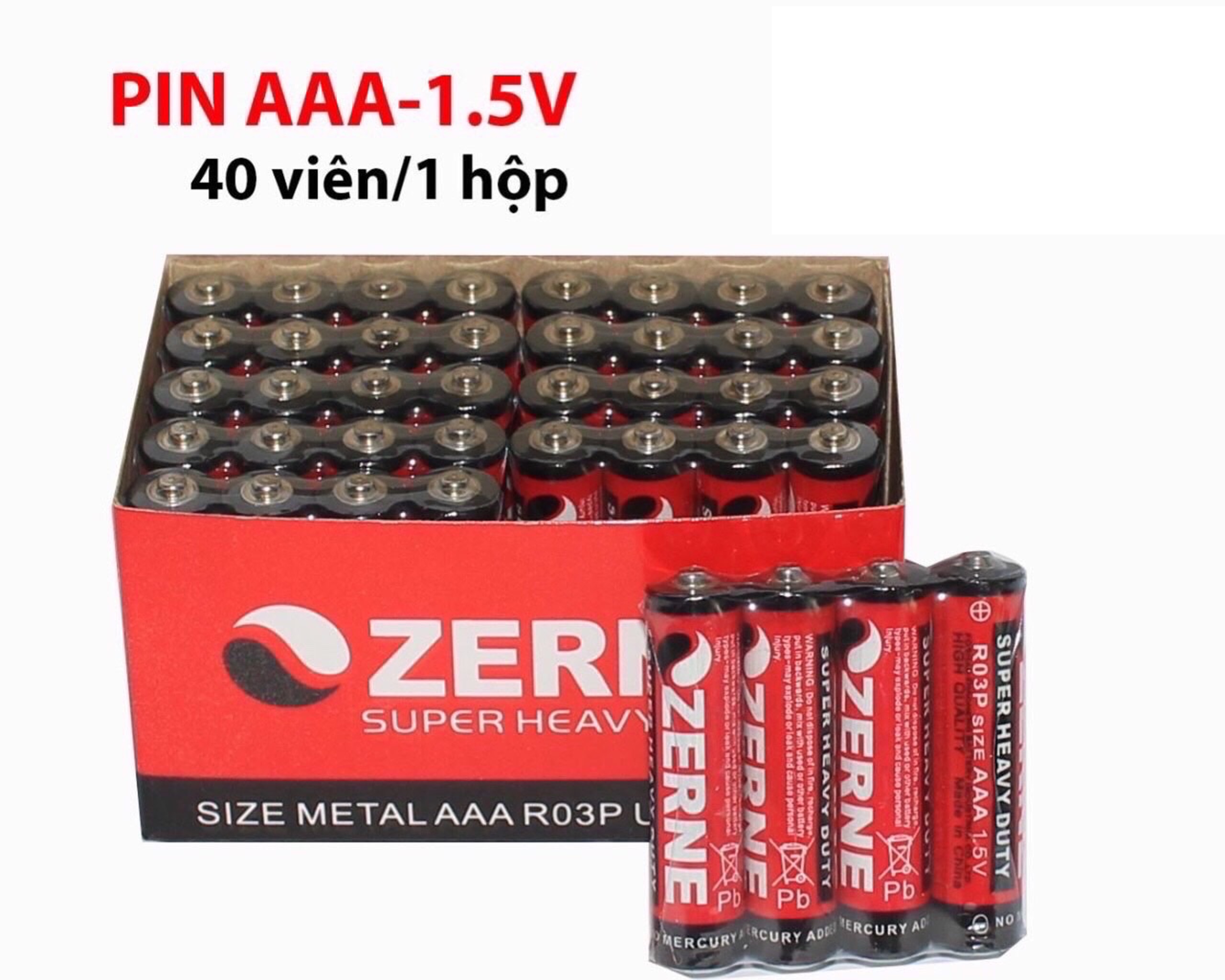 Hộp 40 pin aaa zerne - 1.5v