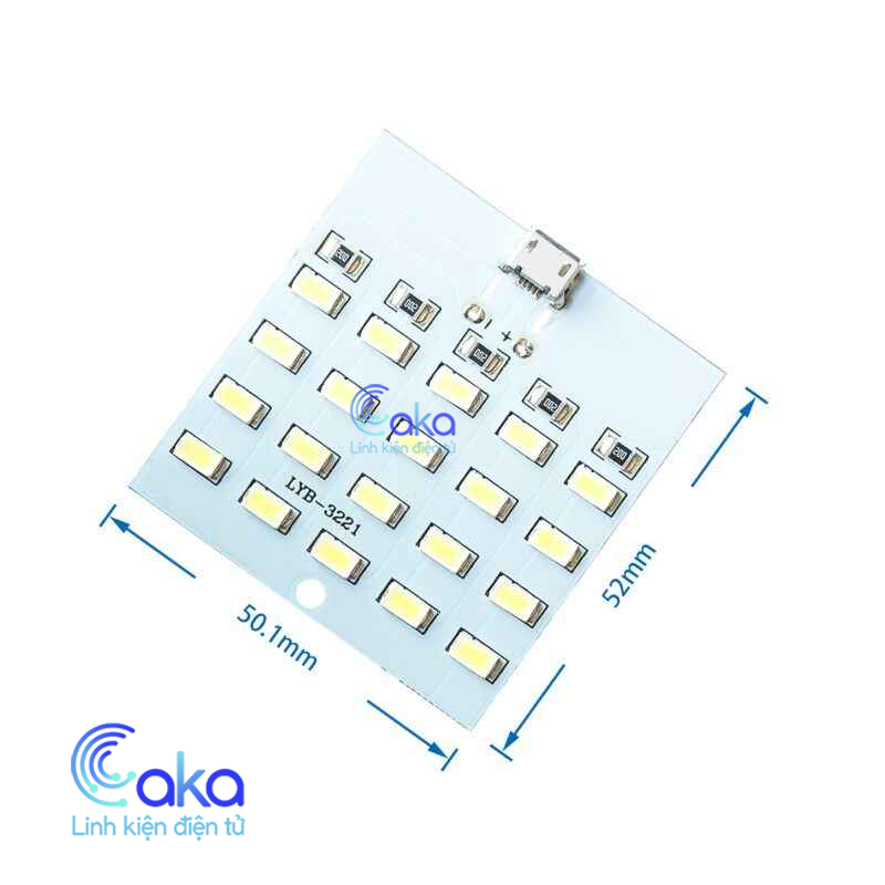 Mạch 20 Led siêu sáng 5V micro usb