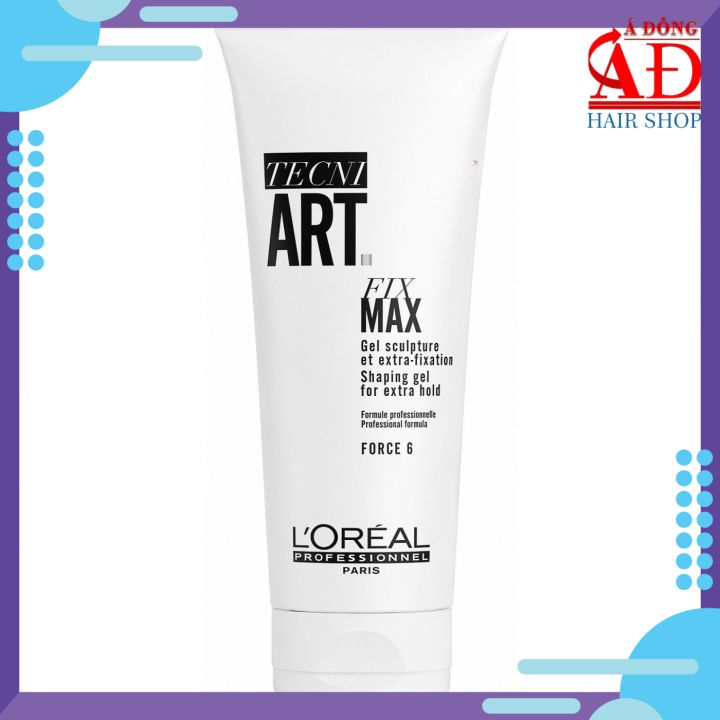 Gel vuốt tóc cứng L’Oréal Tecni.Art Fix Max Force 6 Extra Hold 200ml (SPAIN)