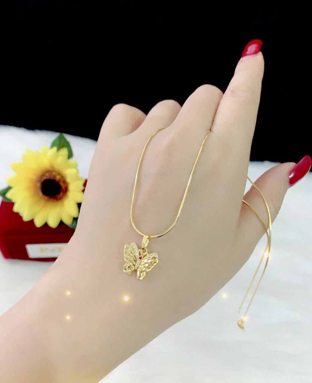 Dây chuyền nữ mặt bướm xi dát vàng 18k cao cấp