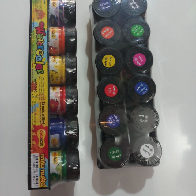 Màu nước lọ 12 màu dùng để vẽ thủ công