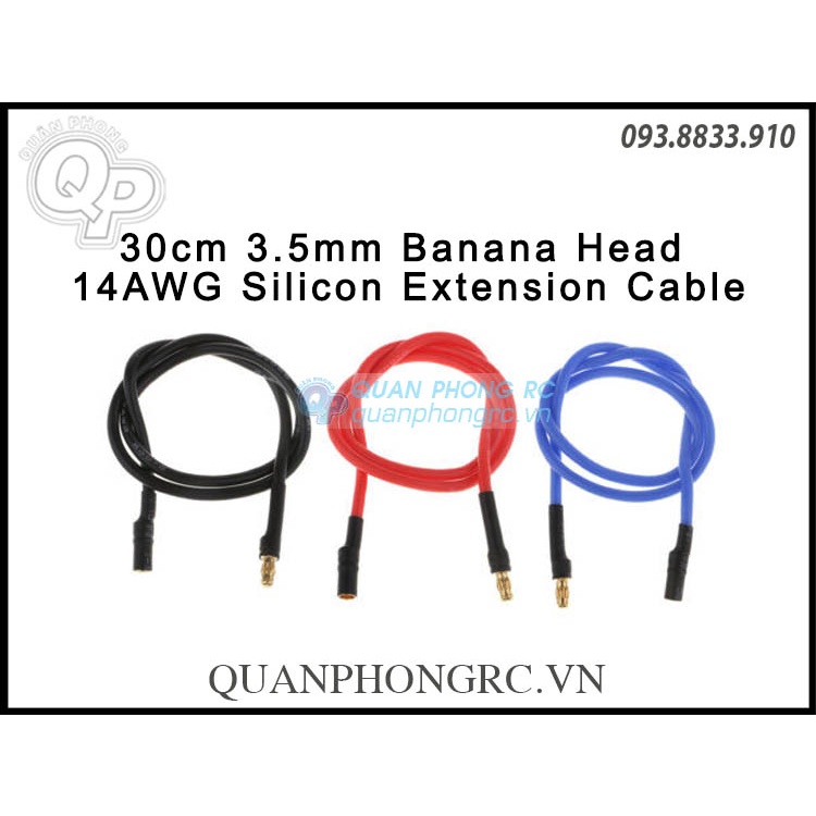 Dây Silicon Nối Dài Motor 30cm Jack Chuối 3.5mm  / 4.0mm (1 sợi) dành cho máy bay điều khiển