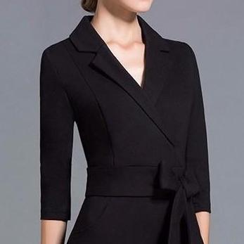 Đầm suông cổ vest thời trang cao cấp - DS44