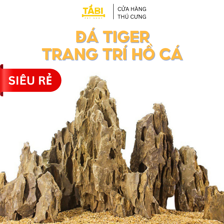 1KG Đá Tiger Setup Hồ Cá Thuỷ Sinh - Đá Tiger Vàng Trang Trí Bể Cá