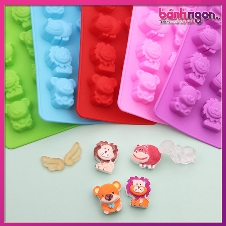 Khuôn Silicon Làm Thạch,Kẹo Dẻo,Socola Chịu Nhiệt Cao Thân Thiện Với Môi Trường Tiêu Chuẩn FDA / LFGB  (Mẫu Sư Tử Hà Mã)