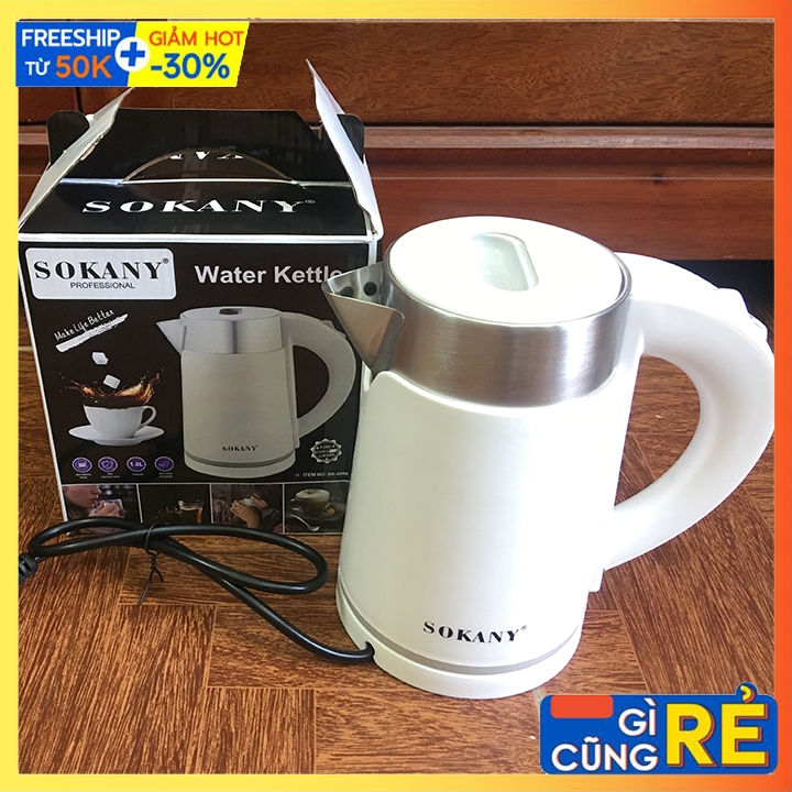 Ấm siêu tốc, bình đun nước 1l sokany