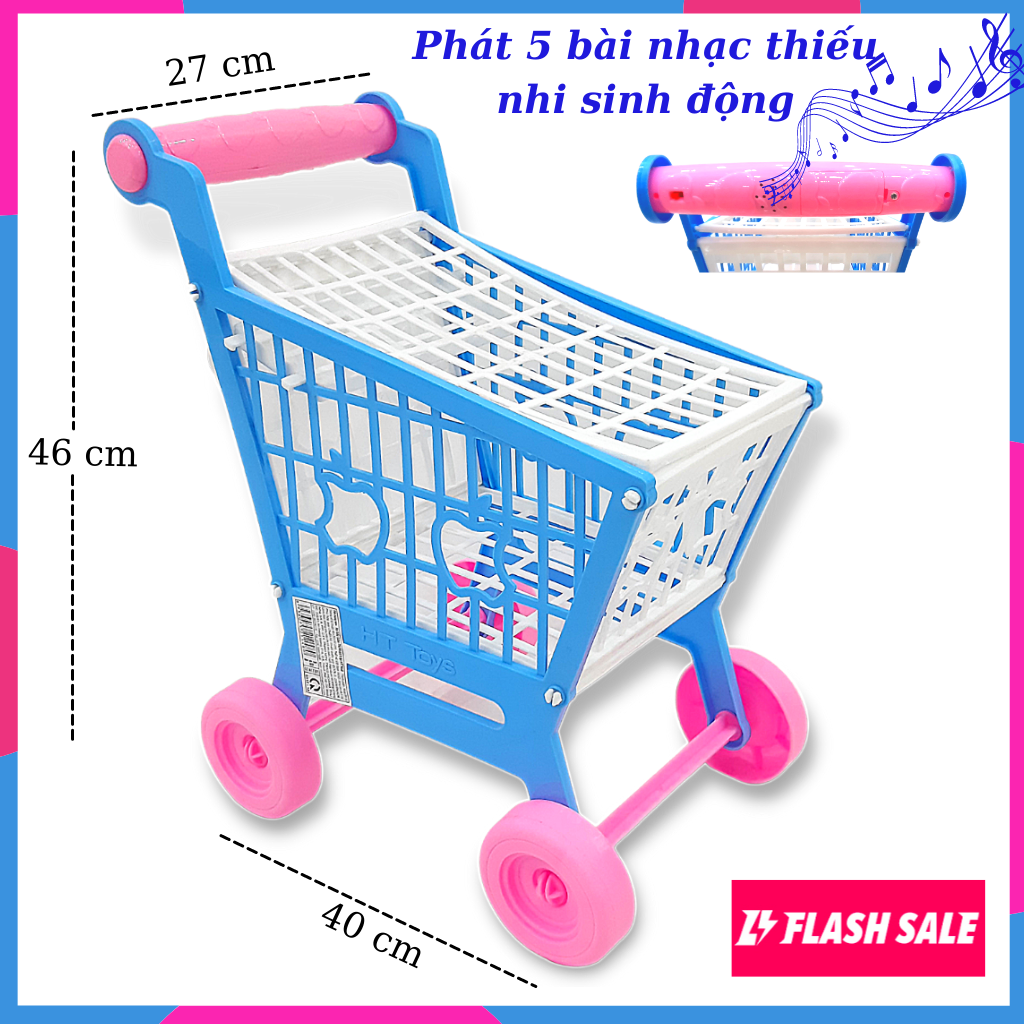 Đồ chơi xe đẩy siêu thị cho bé cao 46cm (có nhạc) HT7658S