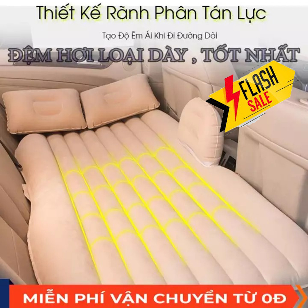 Đệm Hơi Ô Tô  Vải Dù ( Nhiều Màu ) Giá Tốt Chất Liệu Vải Dù Nhung Bền Đẹp Êm Ái Không Dò Hơi. Đệm hơi được thiết kế với kiểu dáng hiện đại có thể gấp gọn để vào cốp sau rất tiện lợi.