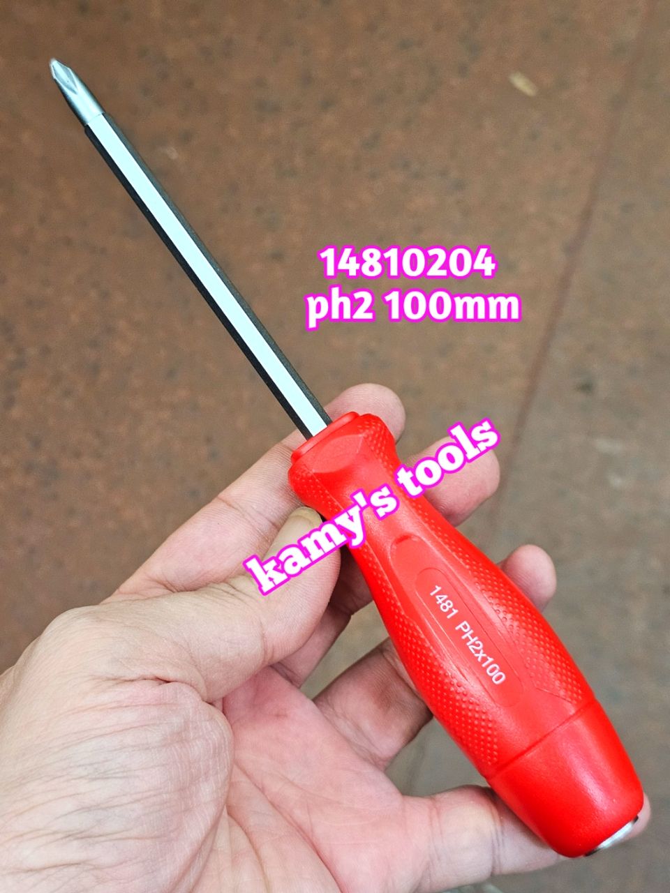 Tua vít đóng bake dẹp kingtony 6mm PH2 dài 100mm model 1481 và 1482 bán lẻ từng cái
