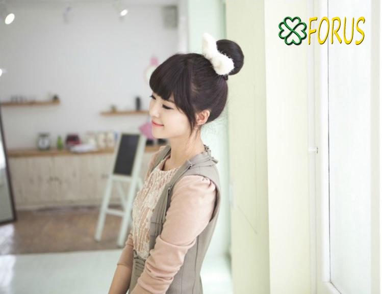 Tóc búi tròn củ tỏi Z45, màu [nâu vàng 2/30] tóc giả nữ
