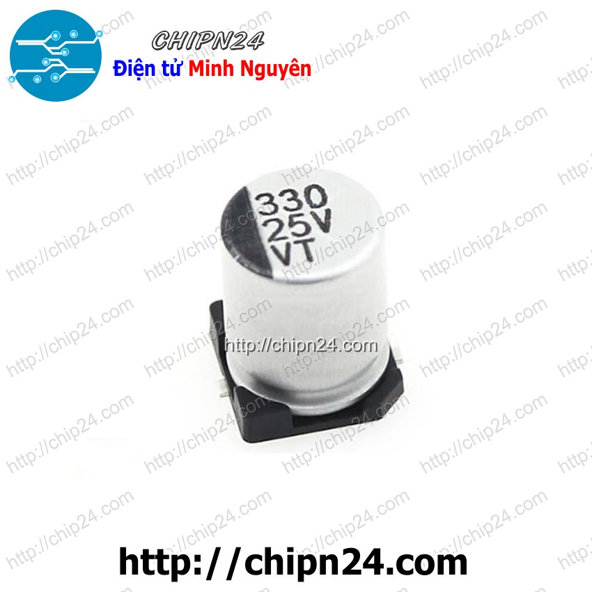 Tụ nhôm 330uf 25v 8x10mm