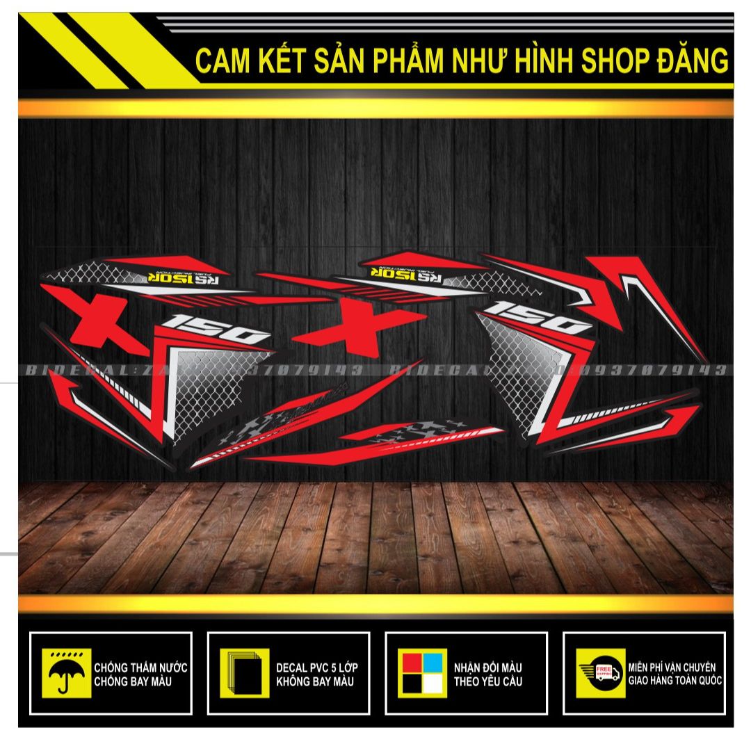 TEM RỜI WINNER X V3 RS150 PHỐI ĐỎ ĐEN