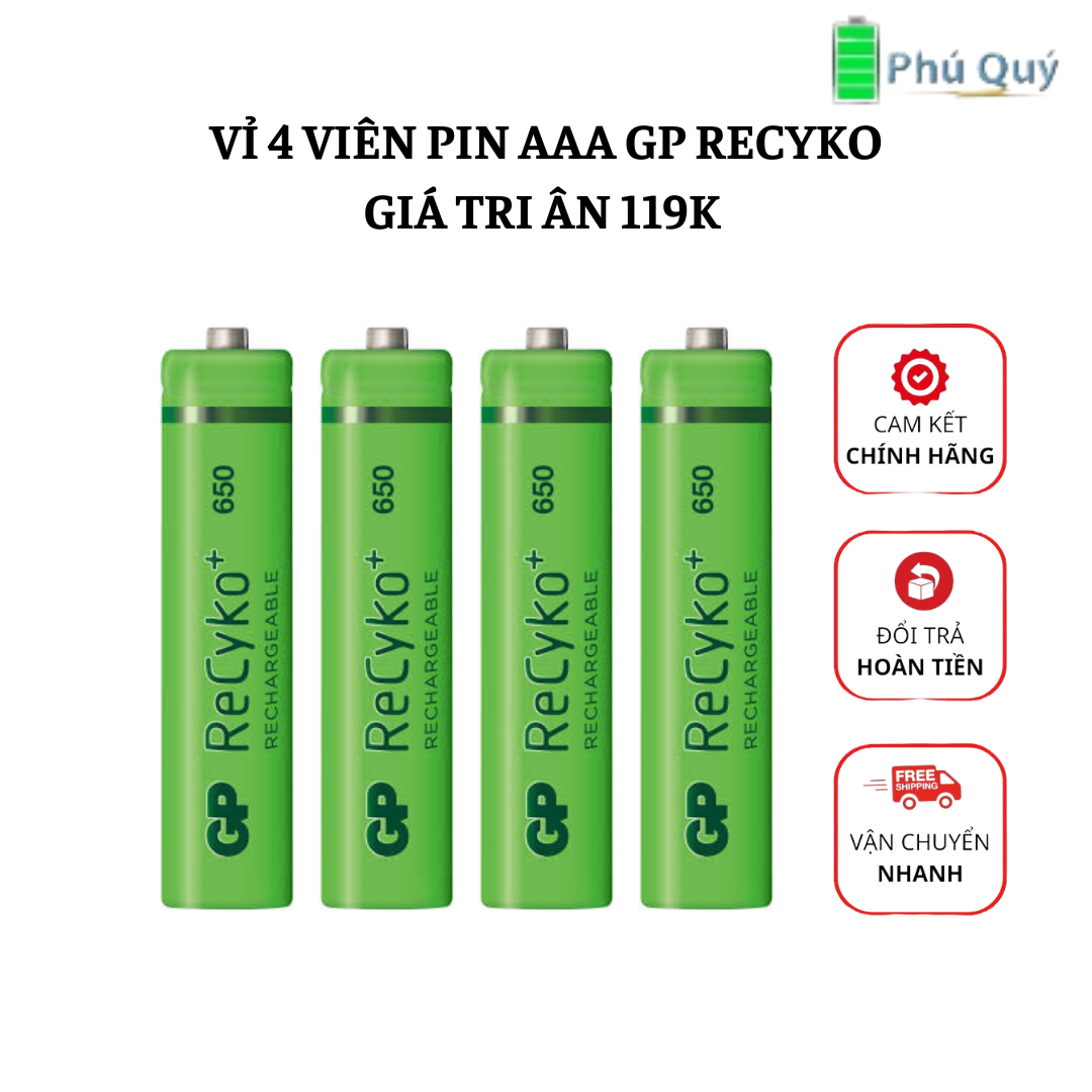 Máy Sạc Pin GP 2 Khe Cắm Pin Kèm 2 Pin AAA