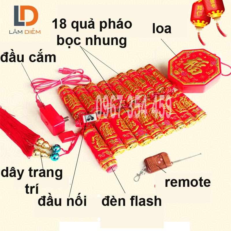 Dây pháo điện tử trang trí có đèn led và tiếng pháo + remote