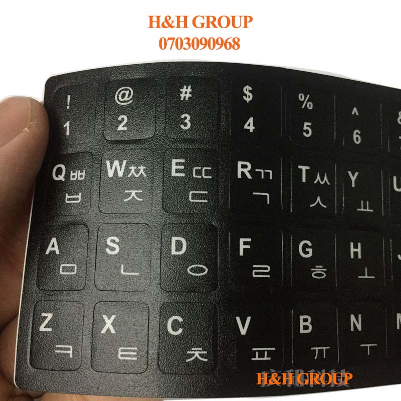 Miếng dán bàn phím tiếng Hàn các màu