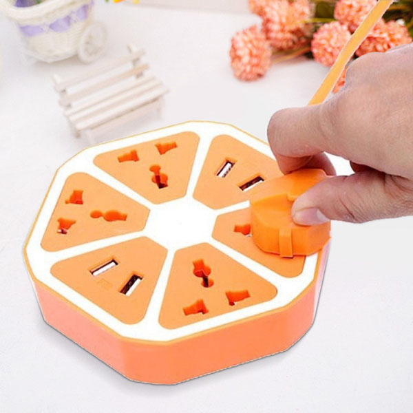 Ổ Cắm Điện Trái Cam có cổng USB tiện dụng (Giao màu ngẫu nhiên)