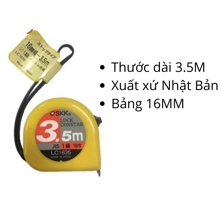 Thước cuộn thép 3.5m skk nhật bản - thước cuộn 3.5m - thước cuộn 3m - thước dây - thước cuộn nhật bản