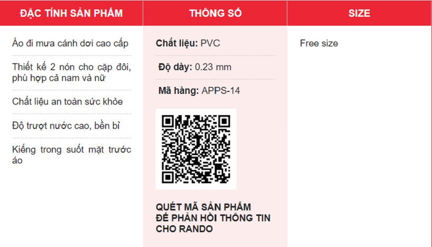 Áo Mưa Rando Cổ Rùa Cao Cấp 2 Nón Kiếng 0.23