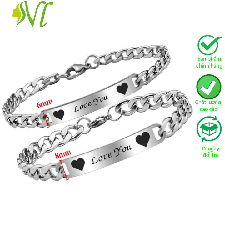 Lắc cặp nam nữ dây xích lắc cặp tình yêu lắc cặp  đôi  lắc cặp tình nhân không đen không gỉ xài nước tốt nhiều mẫu chọn - Người Đẹp Vì Lụa