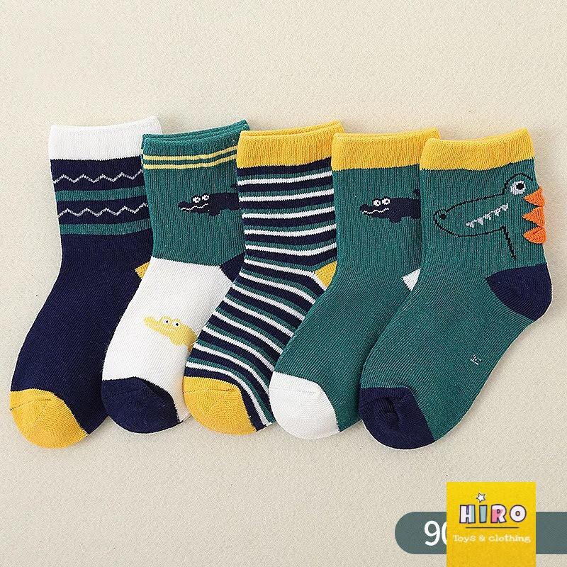 Set 5 đôi vớ bé trai , set 5 đôi tất cotton cho bé
