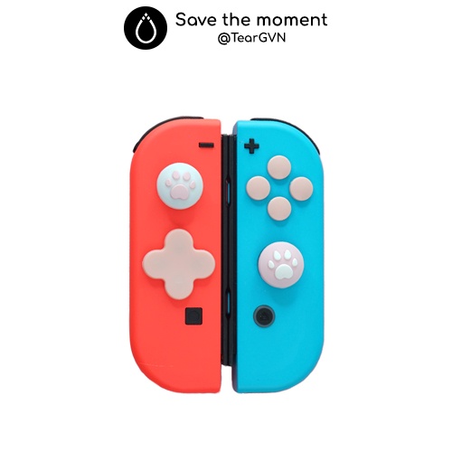 Bộ dán nút ABXY và D-Pad kèm bọc Analog Akitomo cho Joy-con Nintendo Switch OLED / Switch 1