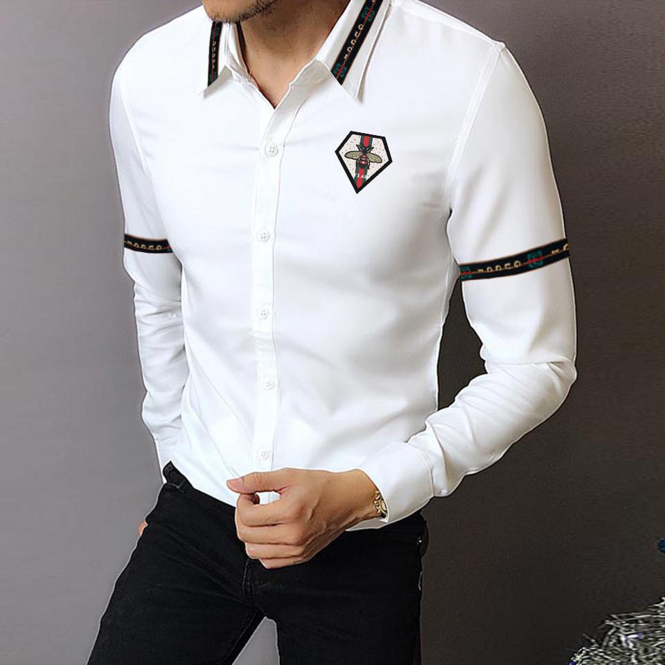 ÁO SƠ MI NAM CAO CẤP THÊU CON ONG ĐEN XMB660