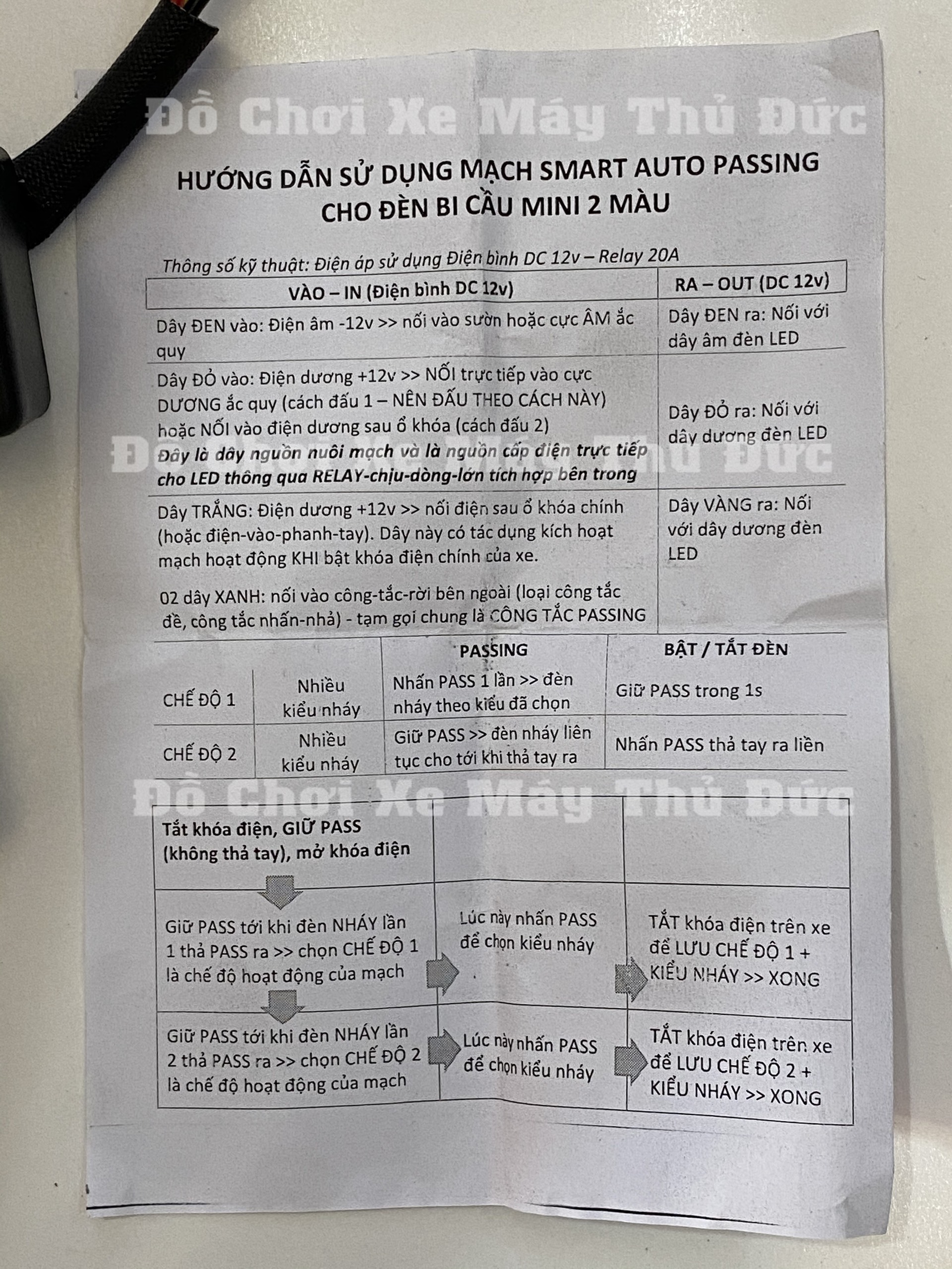[HCM]Mạch Passing đèn trợ sáng mini 2 màu - Tặng Công Tắc