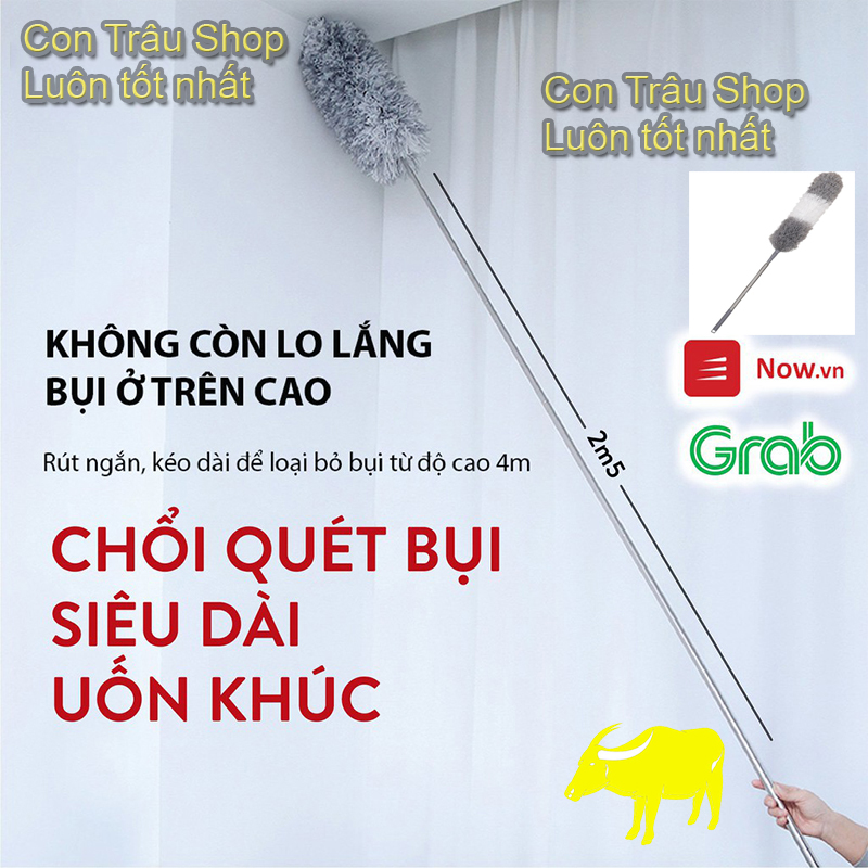Chổi quét trần gấp gọn, lau bụi, quét trần nhà thông minh